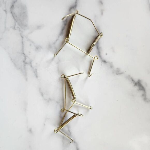 Plate hanger 2 piece bundle golden stainless steel U-Type small bracket holder - Picture 1 of 3